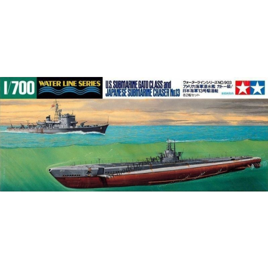 Tamiya 31903 US Submarine & Japanese Chaser 1:700